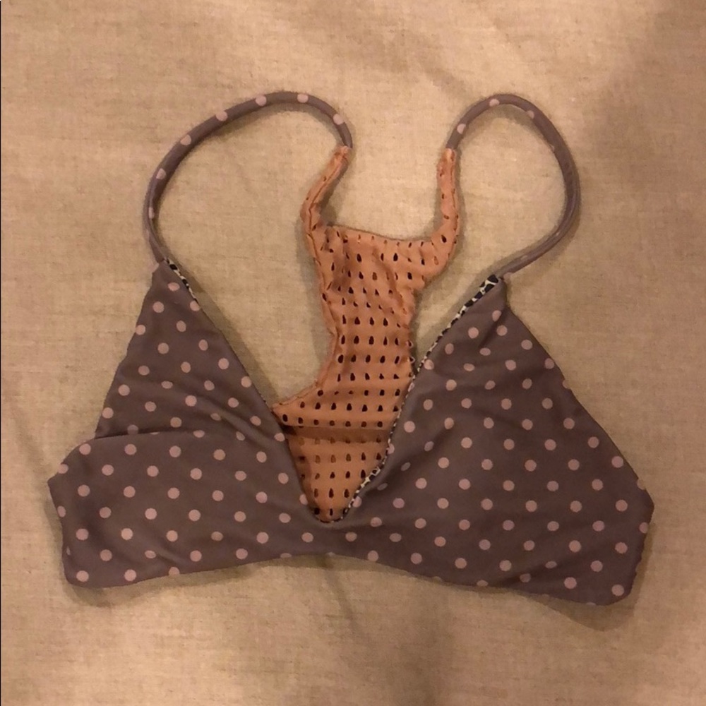 Acacia swim top polka dot